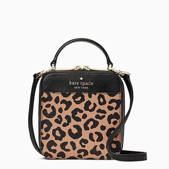 Kate Spade daisy graphic leopard vanity crossbody - Picture 1 of 6